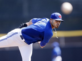 Of four recovering Jays pitchers, Sergio Santos (pictured) is the closest to returning. (Craig Robertson/Toronto Sun)