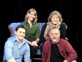 The cast of Elgin Theatre Guild's production of Old Love, by Norm Foster. Clockwise from top left: Trish West, Lesley Chapman, Rob Faust and Steven Gauthier. The production opens this week at the Princess Ave. Playhouse. Contributed