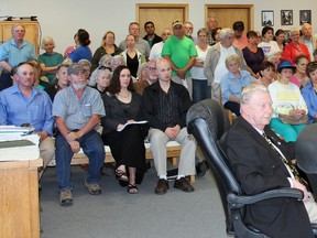 More than 70 residents filled Blind River’s town hall on Monday evening to voice their concerns about the proposed quarry project. 
Photo by JORDAN ALLARD/THE STANDARD/QMI AGENCY