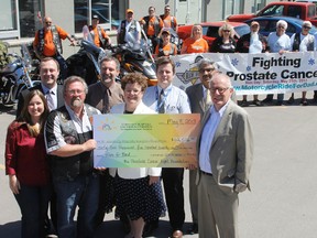 Representatives from the Motorcycle Ride for Dad presents the University Hospitals Kingston Foundation with a donation of more than $62,500, the proceeds of last year's fundraising ride.
Elliot Ferguson The Whig-Standard
