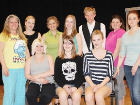 Front Row: Kerry-Lynn Smith as Sheriff Ulysses S. Graft; Megan Graham as Rod; Sadie DeJaegher as Pa Culpepper; Kayla Rosa as Ivory Keyes; Brittany Schlamb as Sahara Hartburn. 
Back Row: Patty Thomson as Polly Sincere; Teena DeJaegher as Mrs. pottingford-Smythe; Karleigh Lewis as Ma Culpepper; Kelvin Bueckert as Jasper Jones; Kristy Riley as Princess Prettyfoot.