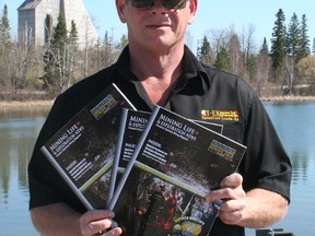 The Big Event Northern Mines and Exploration Expo is being held at the McIntyre Community Centre May 29 and 30. Glenn Dredhart, president of the Canadian Trade-Ex and manager of the expo, displays the official show guides for the upcoming event.