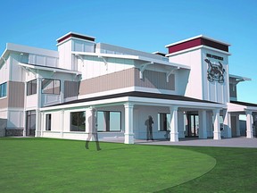 An artist’s rendering of what the new clubhouse at the Belvedere will look like when completed later this summer. Graphic supplied.