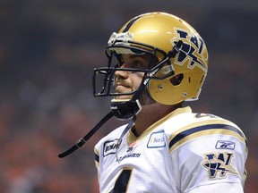 Blue Bombers quarterback Buck Pierce hopes playing in a new stadium with better facilities will help the team. (TODD KOROL/Reuters)