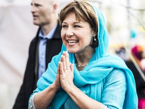 B.C. Premier and Liberal Leader Christy Clark makes a campaign stop at the 13th annual Khalsa Vaisakhi Parade in Surrey, British Columbia, Saturday April 20, 2013 (QMI Agency)