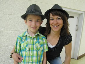 Teacher Leanna Hagman, an Elmer Elson Elementary School teacher, and her son, Keaton Hagman, a Grade 1 student, sported similar hats. The teacher said she found them at a mall hat kiosk in Edmonton.