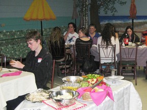 Local teens participated in the solidarity meal at the Agape Centre May 9. The hunger game was meant to make them think about hunger in society. 
Submitted photo