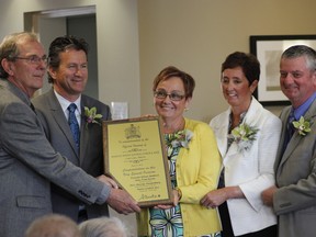 THEODORE STEINER/COLD LAKE SUN
Dignitaries gather during the opening ceremony for the new Points West Living facility.