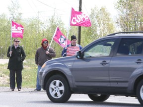 An information picket was held Monday afternoon at the College Drive entrance of the North Bay Regional Health Centre. The protest was against cuts being made at the hospital. Several nursing and management positions were eliminated earlier this year as a cost-saving measure, however union officials are concerned non-nursing staff are next.