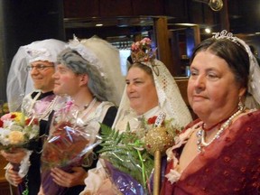 Matt Weaver (second from the left) won the Queen for a Day competition this year and will be featured on a float in the Victoria Day parade on May 20. (Submitted photo)