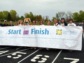 Relay for Life organizers line the THS track for this photo to promote the Quinte West Relay for Life event at Trenton High School beginning May 31.

submitted photo