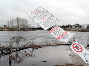 The worst of the high water threat in Timmins appears to have passed. But the Timmins floodwatch committee is urging caution for the time being. Timmins Times LOCAL NEWS photo by Len Gillis.