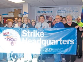 Members of the Ontario Public Service Employees Union Local 729 met at their new strike headquarters in downtown Kenora to hear from the union’s regional vice-president.