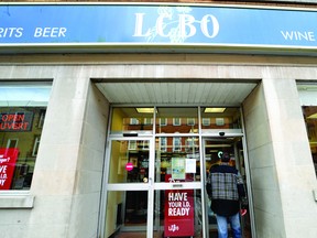 A man walks into Brockville's downtown LCBO outlet on Tuesday afternoon. Some people are stocking up on liquor in preparation for a possible LCBO workers' strike on Friday. (ALANAH DUFFY/The Recorder and Times)