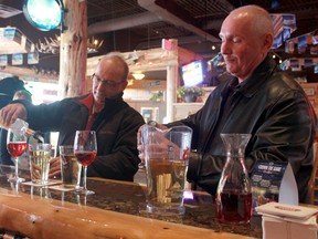 The Porcupine Health Unit held a pouring challenge at Wacky Wings in Timmins on Tuesday to raise awareness of proper alcohol consumption and serving standards. Timmins Mayor Tom Laughren and Coun. Gary Scripnik tried their hand at pouring properly portioned drinks.