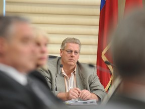 City manager Bob Casselman asks a question during a presentation on physician recruitment Tuesday by Heather Quesnelle, Brockville General Hospital's acting president and CEO. RONALD ZAJAC The Recorder and Times