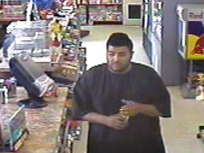 Brockville Police identify this man as a suspect in the Tuesday afternoon theft from Cowan's Dairy.