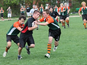 Paris District High School boys rugby ended the 2013 season with 0-4 record after a 64-0 defeat against North Park Collegiate. The team's season started Tuesday on a similar note against St. John's College. MICHAEL PEELING/The Paris Star/QMI Agency