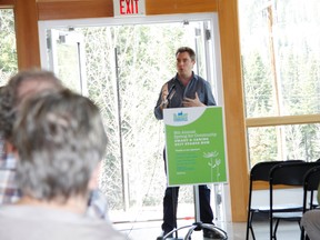 Peter McLeod of MASS LBP speaks at the Banff Community Foundation's  eighth annual Spring for Community event on Wednesday, May 8, 2013 about 2017 Starts Now, a program to engage Canadians in the lead-up to Canada's sesquicentennial celebrations. Russ Ullyot/ Banff Crag & Canyon/ QMI Agency