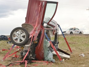 An accident 40km east of Hanna, Alta. has claimed the life of one individual, with another being transported to the Foothills Hospital in Calgary with undetermined injuries.