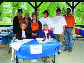 Alzheimer's Society staff and volunteers pictured at the 2012 Investors Group Memory Walk in Island Park June 21. The walk is among the most important fundraising and awareness events for the society each year. This year it will be taking place in Portage la Prairie on June 5. (FILE PHOTO)