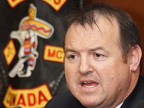 Paul Beesley, director of the anti-rackets branch for the Ontario Provincial Police in a file photo of a news conference about a case involving the Bandidos biker gang.