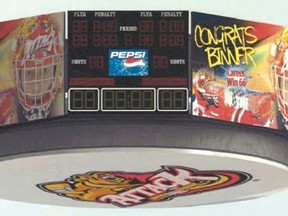 An image of the new Owen Sound Attack score clock. (SUPPLIED)