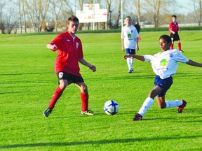 The 14U Portage Cobras played their home opener Wednesday night against the Bonivital Soccer Club. (Kevin Hirschfield/THE GRAPHIC/QMI AGENCY)