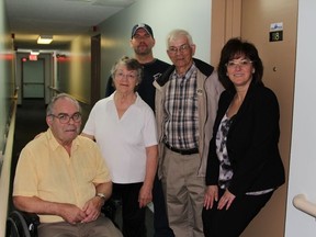 The Cochrane District Social Services Administration Board- Housing Services is introducing a smoke-free policy in their multi-unit buildings. Lorne and Cecile Wilkins were the first to label their unit smoke-free on May 2 with Remi Bernard, Councillor Fern Gravel and Lee-Ann St. Jacques, Area Manager for the CDSSAB in attendance.