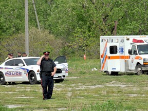 Police secure the scene where a person was struck shortly before 4 p.m. by a westbound Via Rail train just west of the CN Rail station. The train had just pulled away from the station enroute to Windsor when the collision occurred. Chatham Daily News will update as this story develops. (TREVOR TERFLOTH, Chatham Daily News)