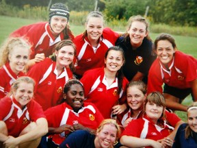 Pictures of Rowan Stringer playing rugby and with her teammates is photographed at her home Thursday, May 16, 2013. Rowan died after a head injury suffered while playing high school rugby last week.  Darren Brown/Ottawa Sun