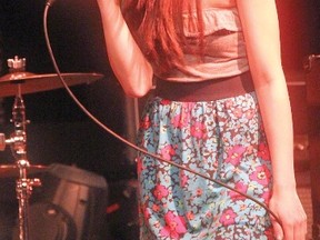 County Central High School Grade 12 student Chelsea Inaba, who is a member of a local band called Pulse, sings during the band’s opening act for the Faber Drive concert held at the Cultural-Recreational Centre on Friday, May 10. About 500 people attended the concert, which was roughly twice as many tickets as had been sold in advance.