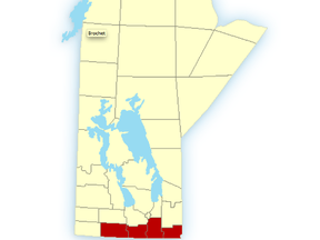 Areas in red fall under Environment Canada's rainfall warning Monday, May 20, 2013.