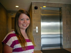 Sydney Watson, 16, of St. Thomas was trapped for three hours in the elevator behind her in Aylmer. Eric Bunnell/QMI Agency/Times-Journal