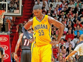 Roy Hibbert and the Indiana Pacers lost in the playoffs last year to the Miami Heat after holding a 2-1 series lead. (AFP)
