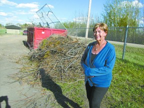 Jo-Anne Victor, the Mayerthorpe compost station supervisor, said the dumpster and pile behind her contain wood that will be chipped.