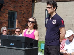 Figure skating pair Meagan Duhamel and Eric Radford thanked their fans and supporters at a homecoming in Lively on Saturday. Jonathan Migneault The Sudbury Star