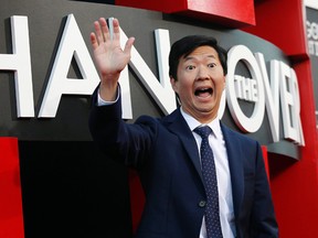 Cast member Ken Jeong gestures at the premiere of "The Hangover Part III" at the Westwood Village theatre in Los Angeles, California May 20, 2013. The movie opens in the U.S. on May 23.  REUTERS/Mario Anzuoni