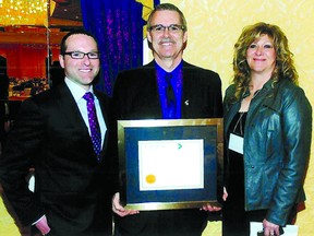 Lakeland Catholic School District (LCSD) recently received an award for its Inclusive Education initiatives. The district was nominated for the honour by Chris Kish (left), a consultant who works closely with LCSD on advancing inclusive education. LCSD Associate Superintendent of Student Learning Sevices Denis Potvin is in the middle, and at the right is Barbara MacIntyre, president of the Alberta Association for Community Living.