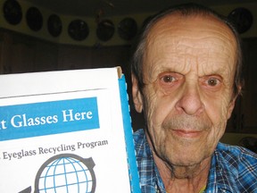 CONTRIBUTED PHOTO
Don Gardner -who turns 87 on May 23 -  has collected and recycled more than 100,000 pairs of eyeglasses for use by optometry schools and distribution centres in a nearly 50-year-old  Simcoe Lions project.