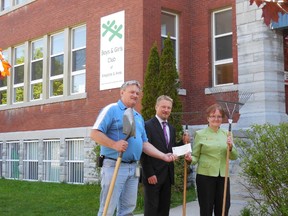 RBC representatives Mary Gauthier, branch manager, Michael Adamcryck, regional vice-president, Kingston-Quinte Region and Brian Mabee, facility manager of the local club.