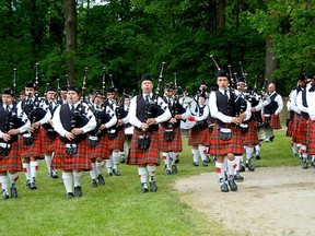 The Rob Roy Pipe Band performs at a recent competition.