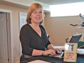 Author Marsha Skrypuch, who enjoys writing while working at her treadmill desk, has added to her list of awards. (BRIAN THOMPSON, The Expositor)