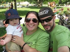 Lisa Headrick poses with husband Ward and their 17-month-old son. Headrick has organized Sarnia's first annual Walk for Muscular Dystrophy. The walk will take place Saturday, May 25 at Canatara Park in Sarnia, Ont. SUBMITTED PHOTO/THE OBSERVER/QMI AGENCY