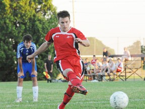 QMI File Photo
Shayne Tremblay of the Norfolk Royals delivers a power kick in this 2011 photo. The Division One Royals will not play in the 2014 season.