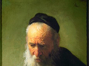 Rembrandt van Rijn, Head of an Old Man in a Cap, 1630, oil on panel.  Agnes Etherington Art Centre, Queen's University, Kingston. Gift of Alfred and Isabel Bader, 2003 (46-031)