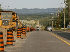 Road construction on Second Line, Sault Ste. Marie