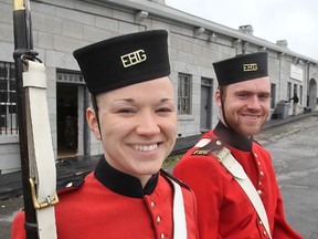Hannah Stewart, left, and Trevor Harley, who are new recruits in the Fort Henry Guard this year, both say the experience is more a way of life than just another summer job.
Michael Lea The Whig-Standard