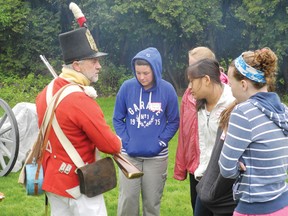 Char-Lan students learn about the role of a soldier and the War of 1812 at the historical Sir John Johnson House in Williamstown. The students were split into groups where they learned about the village history from 1790s to 1800s as part of the Sir Johnson House Education Days event on Friday.
Staff photo/ERIKA GLASBERG