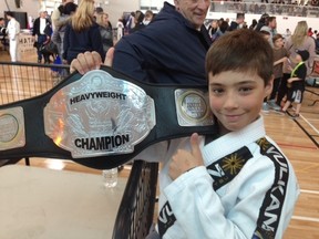 While at the tournament Hunter had a chance to hold the Brazilian Jiu-Jitsu heavyweight champ belt. It was a look towards where he'd like to go in the future with BJJ.